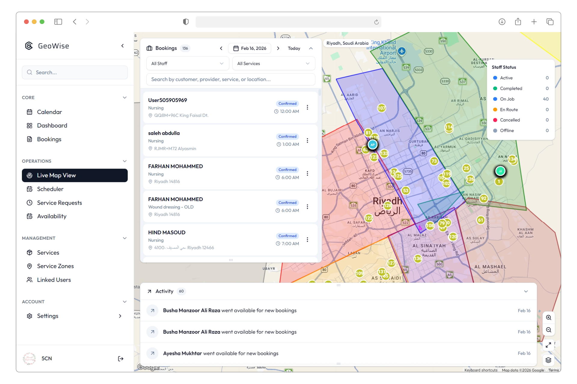 Admin Portal Live Map - Laptop Mockup